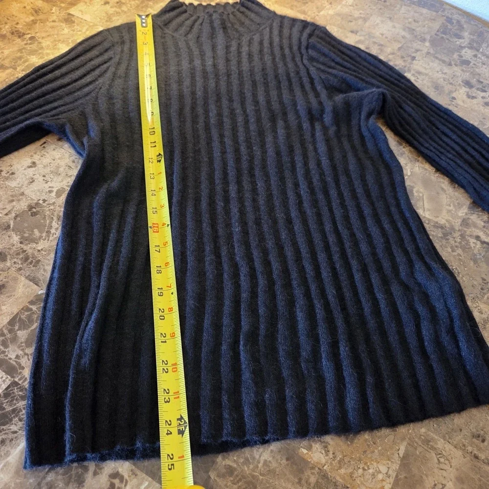 Madewell sz L black lightweight Alpaca Blend Mockneck Sweater Ribbed NWT classic